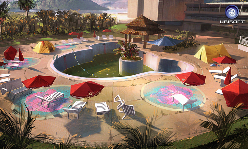 Illustration for article titled Early Far Cry 3 Concept Art Shows Scrapped Ideas, Luxury Resorts And... Fun Parks